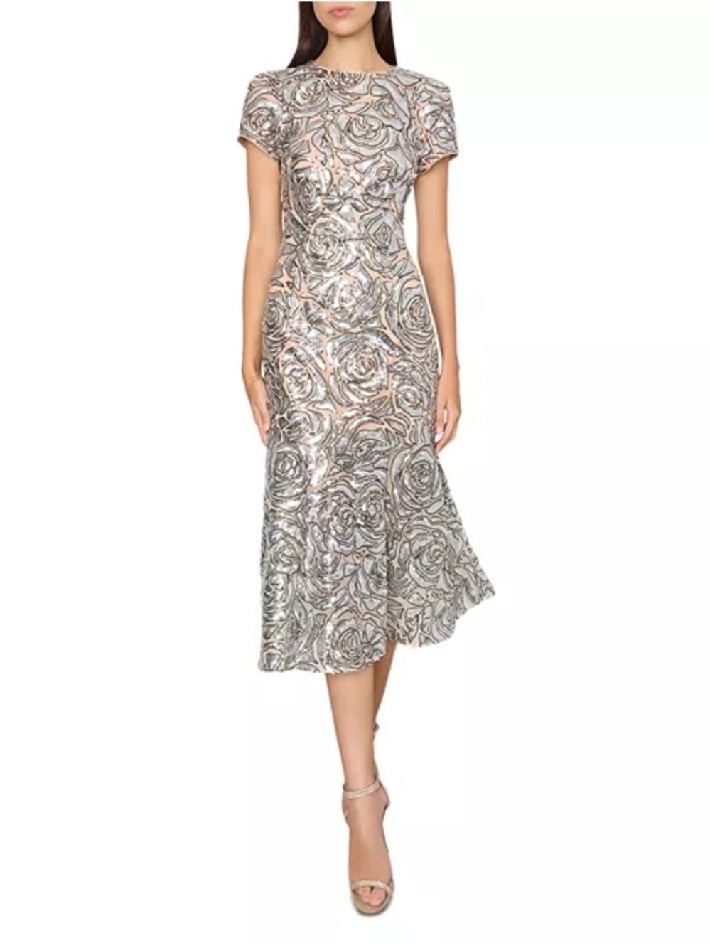 NWT Milly Tahlia Floral Sequined Midi-Dress